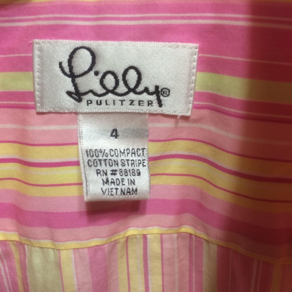 Lilly Pulitzer Shirt Sz 4 Button Down Career - Picture 2 of 8